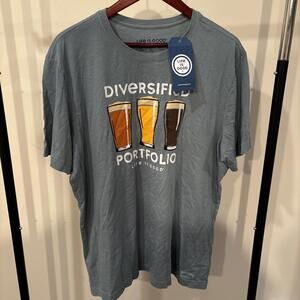 Life is Good T-shirt Men's Diversified Portfolio beer T-Shirt NWT Size L